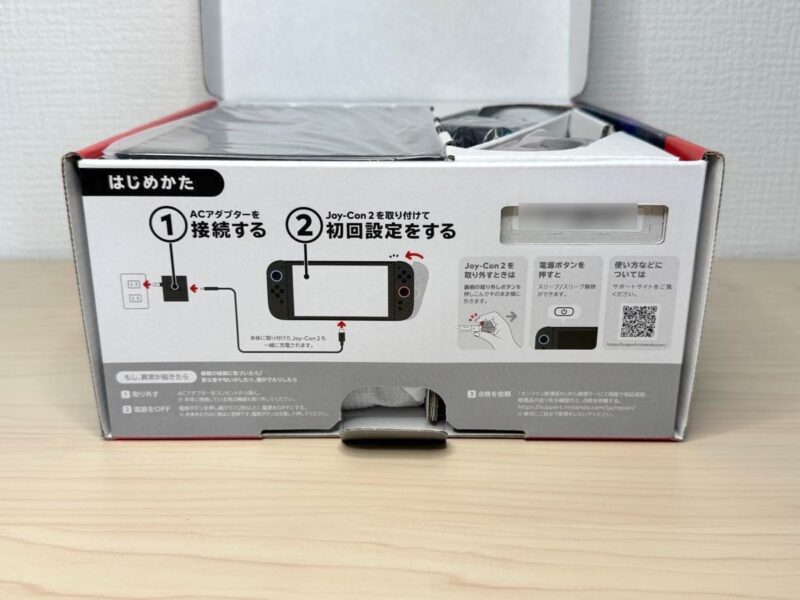 正面にはかんたんな「はじめかた」が記載