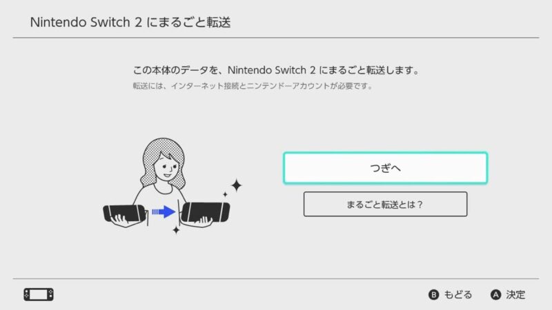 転送の確認画面。問題なければ「つぎへ」