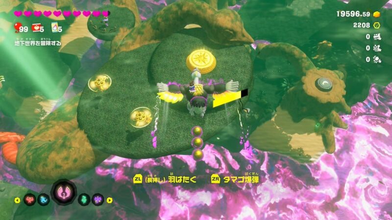 ダチョウ長老と逆側にダチョウバナンザで飛んでいく